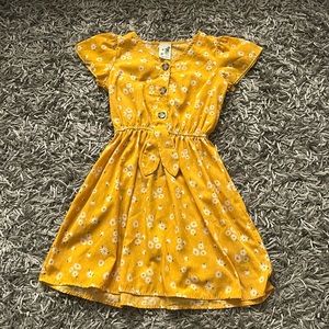 Girls yellow button up dress